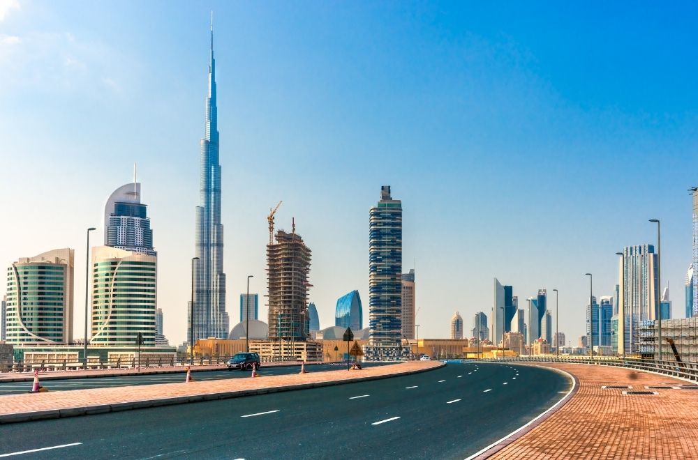 Buildings In Dubai And Road
