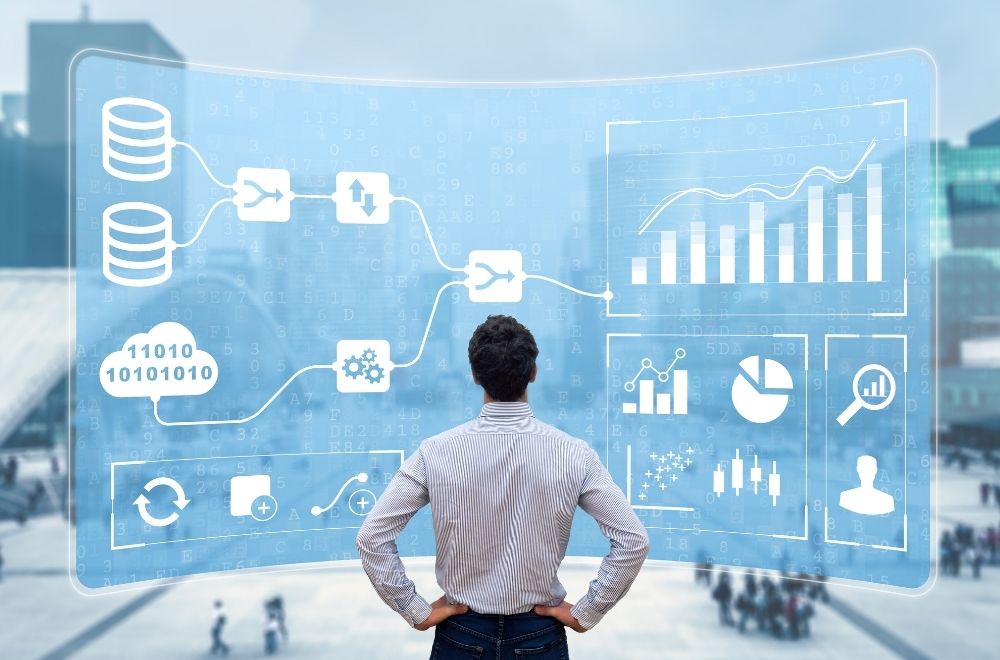 Man Looking At Business Metrics