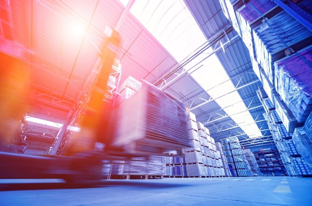 Forklift In Warehouse