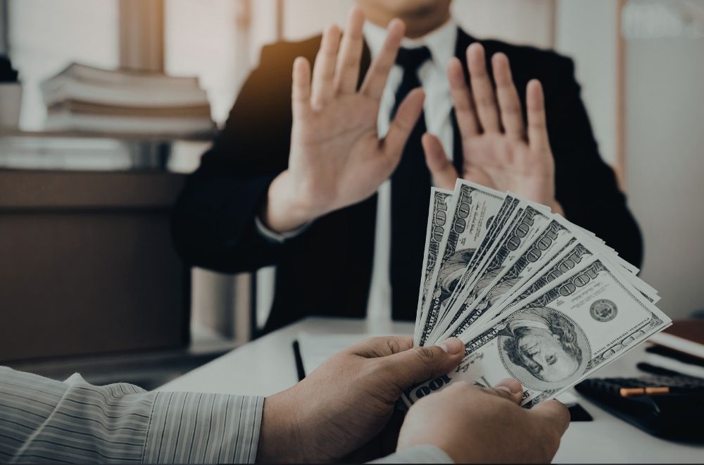 Man Refusing Cash Money