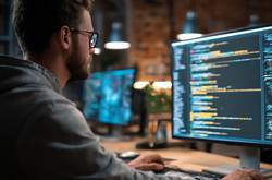 Man Working At Computer