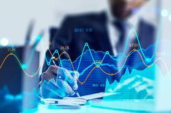 Graphs On Blue Background