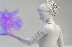 Female Figure With Purple Fractal