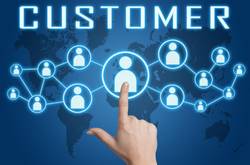 Stick Figures And Word Reading "Customer"