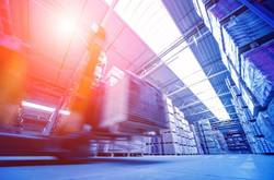 Forklift In Warehouse